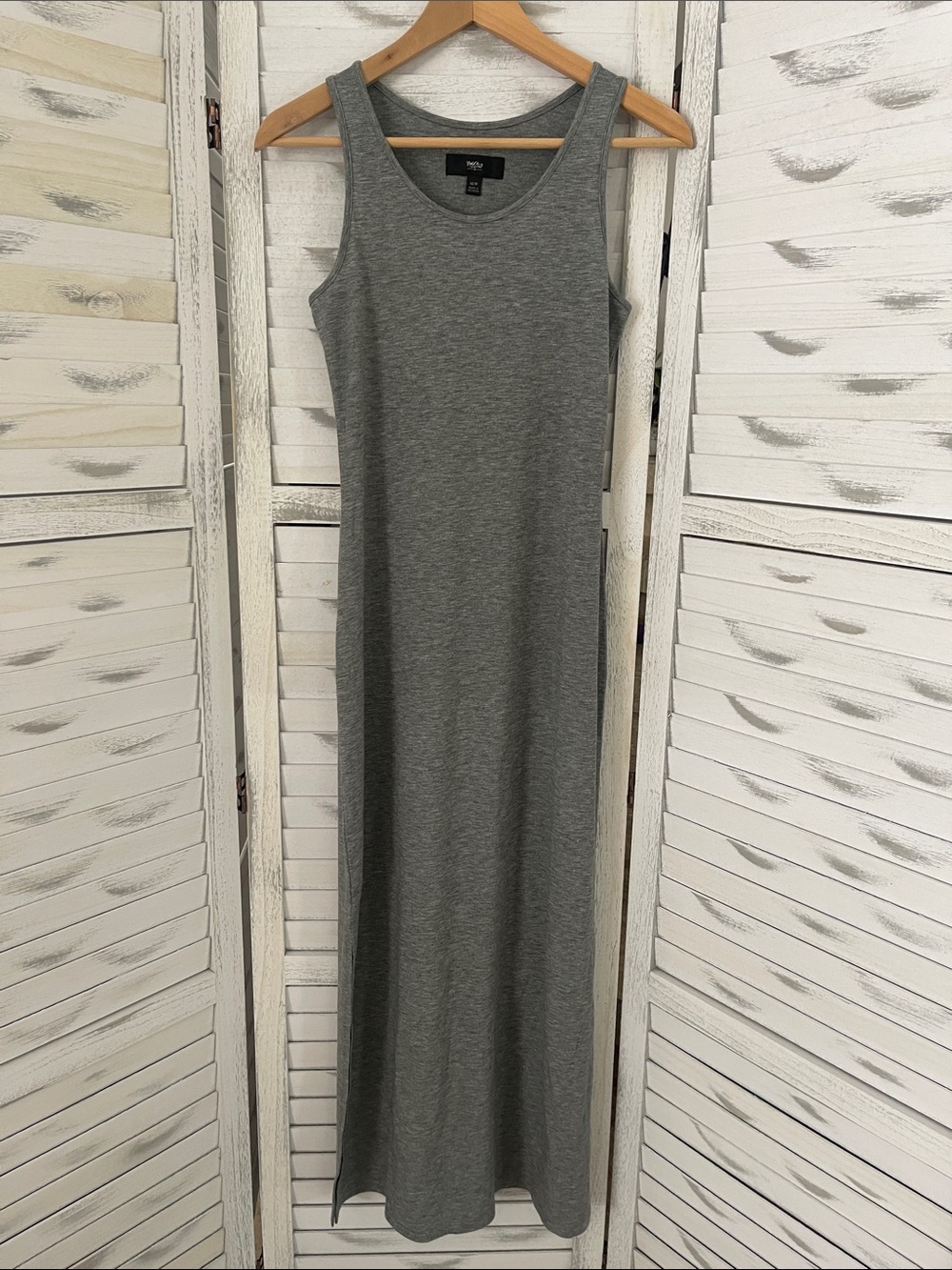 Sleeveless Gray Maxi Dress